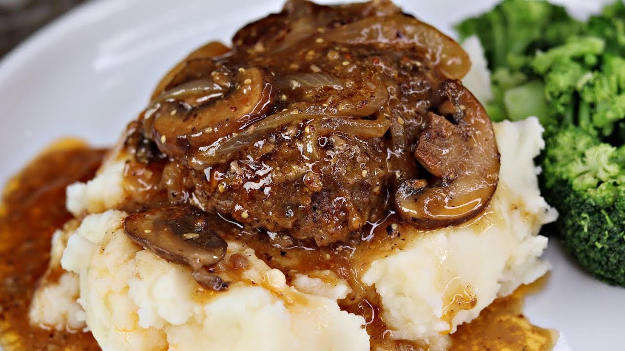 Salisbury Steak | Hamburger Steak | TV Dinner Style - YouTube