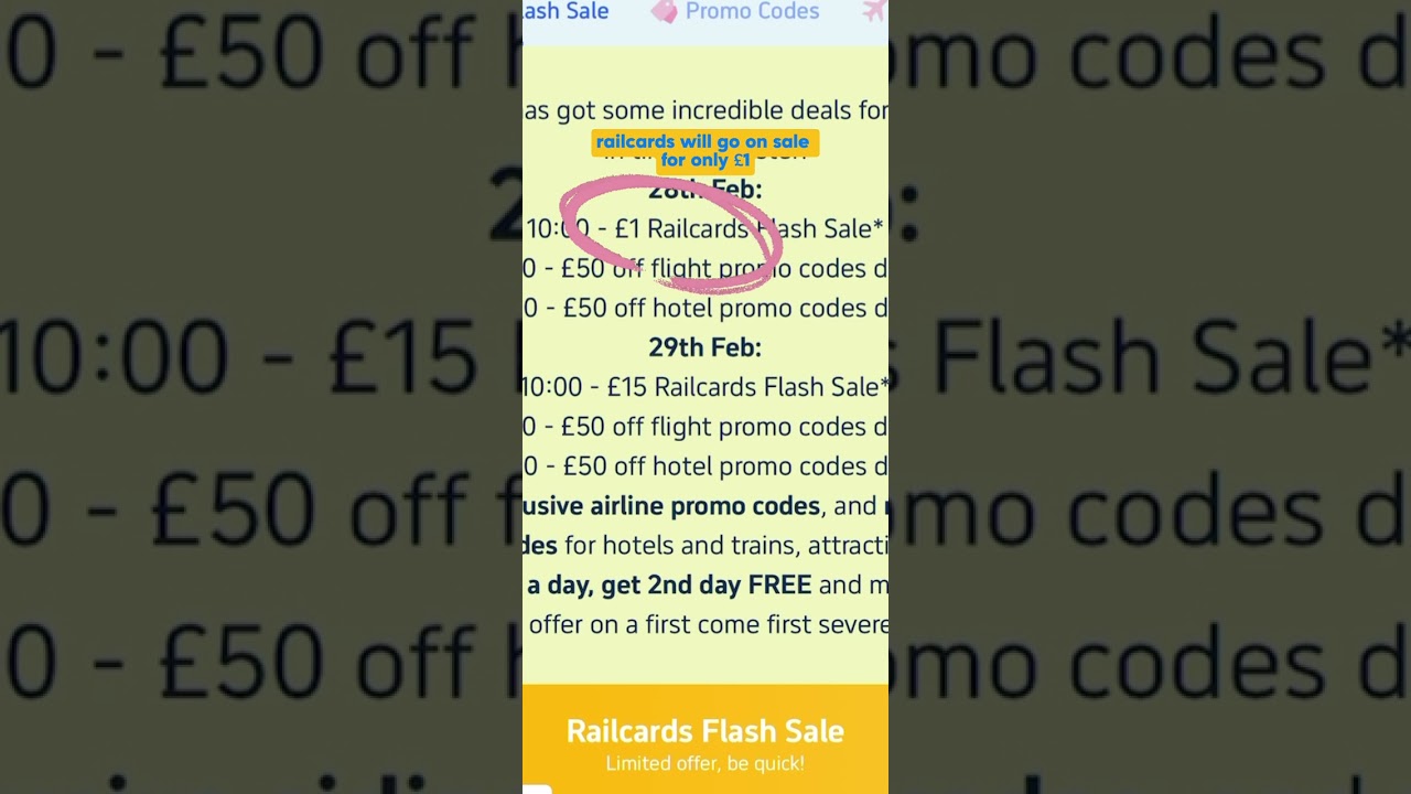£1 Railcards flash sale is on Trip.com on 28th and 29th