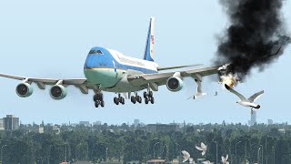 Worst Boeing 747 Emergency Landing After Hit Birds | Xplane 11