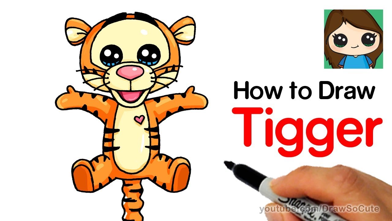 How to Draw Tigger Easy | Winnie the Pooh