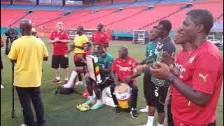 Ghana footballers chant before South Korea friendly