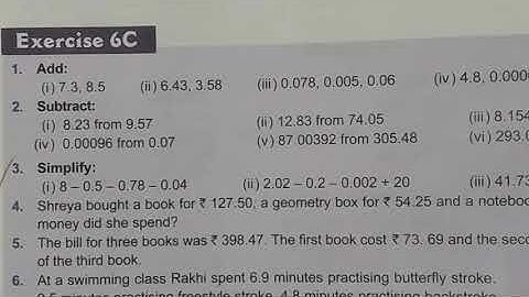 Decimals / Exercise 6C // 1