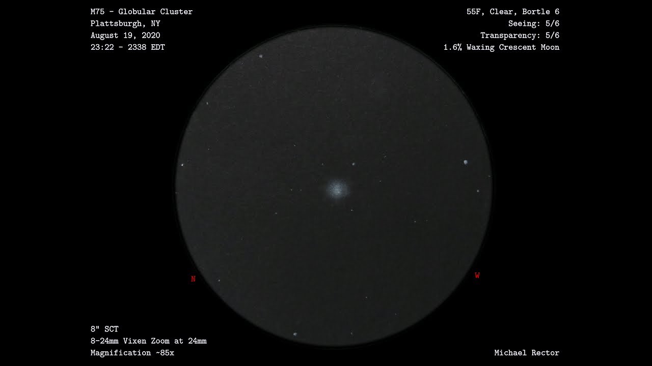 Sketching M75 a Globular Cluster at the Eyepiece
