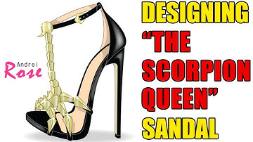 Footwear Designer Designs Scorpion Queen Shoe using Adobe Illustrator
