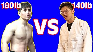 Skinny BJJ White Belt vs. Powerlifter | Jiu Jitsu Commentary