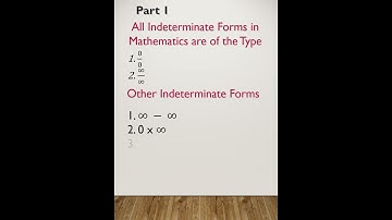 All Indeterminate Forms in Mathematics are of the type. #indeterminate_forms #mathstricks #important