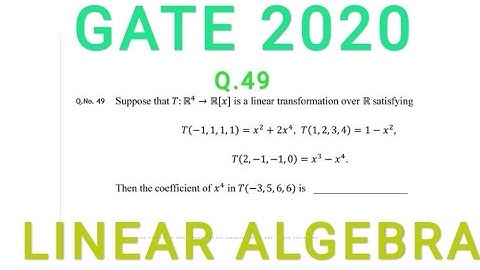 GATE 2020 MA(MATHEMATICS) Q.49 LINEAR ALGEBRA