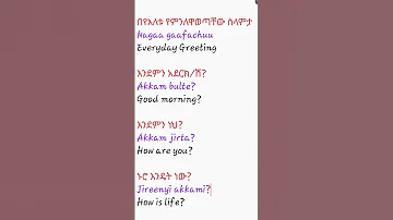 Amharic Afan Oromo Conversation 