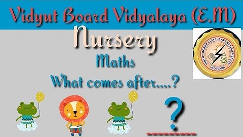 Nursery | Mathematics | What comes after | Vidyut Board Vidyalaya | BHAGYESH THAKKAR | 4152