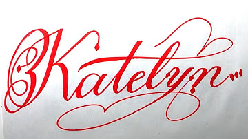 Katelyn Name Signature Calligraphy Status | How to Cursive write with cut Marker #katelyn @Katelyn