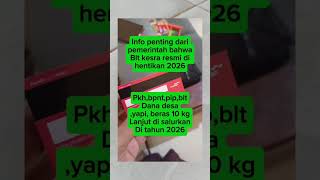 Info Penting, BLT Kesra RESMI dihentikan pada Tahun 2026. #InfoBansos