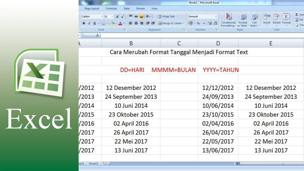 Cara Merubah Format Tanggal Menjadi Format Text Tutorial Microsoft