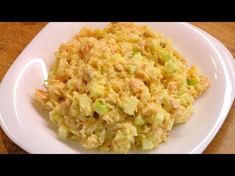 Видео рецепт Салат рыбный с рисом