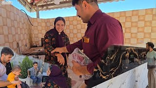 🌿🏡🍳 Rural Life Challenges: Outdoor Cooking by Narges & Beautiful Home Tiling Progress 🧱✨