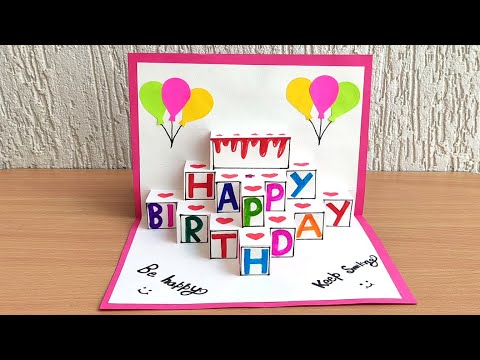 DIY - Beautiful handmade birthday greeting card / DIY Birthday pop up card / Birthday card