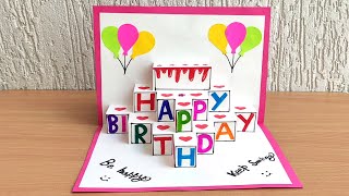 DIY - Beautiful handmade birthday greeting card \/ DIY Birthday pop up card \/ Birthday card idea