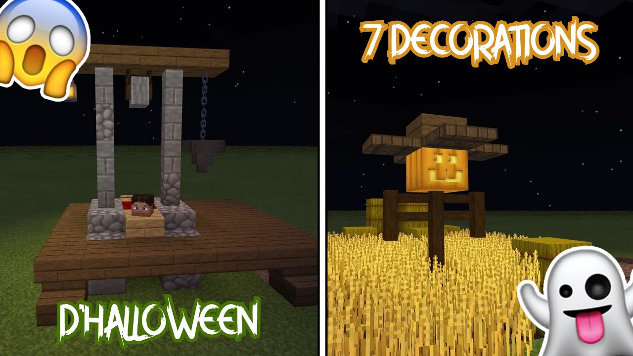 👻7 DECORATIONS D'HALLOWEEN A FAIRE SUR MINECRAFT🎃 YouTube