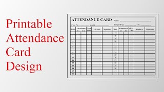 Attendance Card Format Design | Printable Attendance Card Design | Basic CorelDraw Tutorial screenshot 2