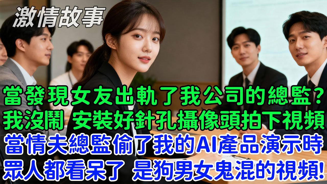 當發現女友出軌了我公司的總監？我沒鬧，只是偷偷安裝好針孔攝像頭拍下視頻，當情夫總監偷了我的AI產品演示時，眾人都看呆了，是狗男女鬼混的視頻！