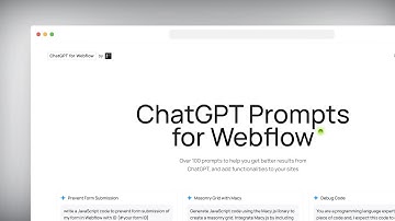 ChatGPT Prompts for Webflow - Launching Soon
