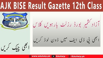 AJK BISE Result Gazette 2023 12th Class pdf Download