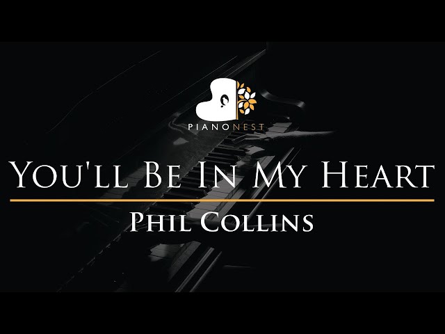 Phil Collins - You'll Be In My Heart - Piano Karaoke Instrumental Cover with Lyrics class=