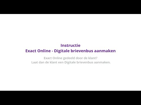 Exact Online - Aanmaken Digitale brievenbus