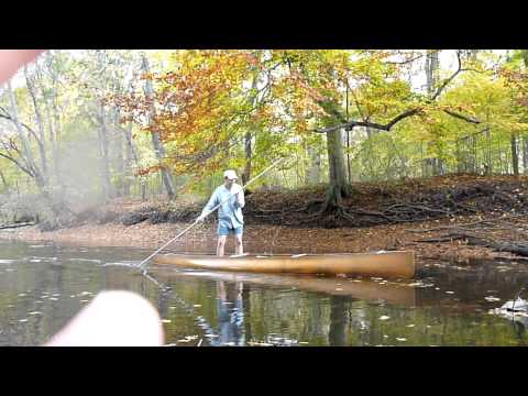 Flatwater Canoe Poling in the Autumn