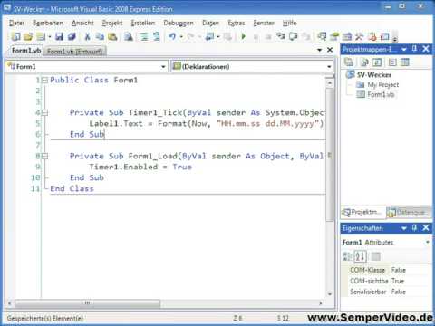 SV-Wecker (Visual Basic 2008 1-74) Teil 1 von 3