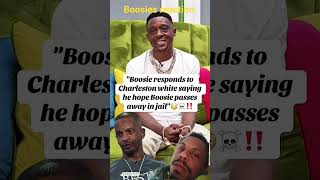 Boosie reaction to Charleston white saying he hope he passes in jail. #shorts