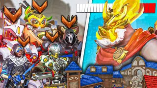 1 BUFFED Top 500 ROADHOG vs 5 BRONZE PLAYERS - Who wins?! (ft. Cyx)