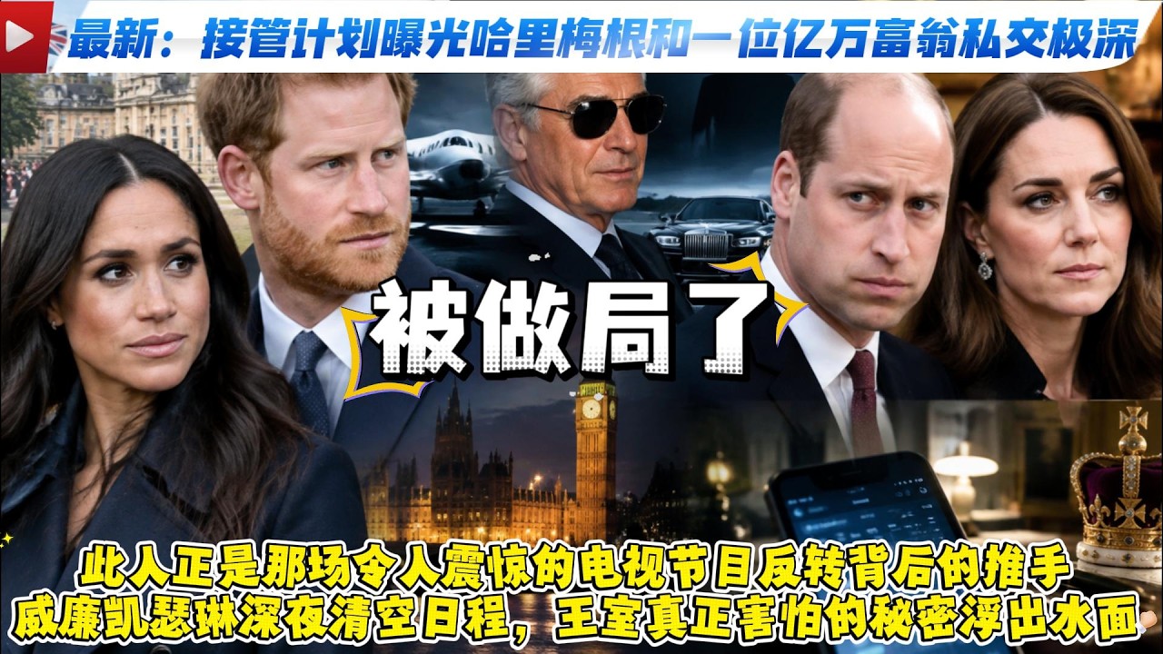 最新消息：接管計畫曝光哈裏梅根和一位億萬富翁私交極深，此人正是那場令人震驚的電視節目反轉背後的推手。威廉凱瑟琳深夜清空日程，王室真正害怕的秘密終於浮出水面#哈里梅根#威廉凯特#查尔斯