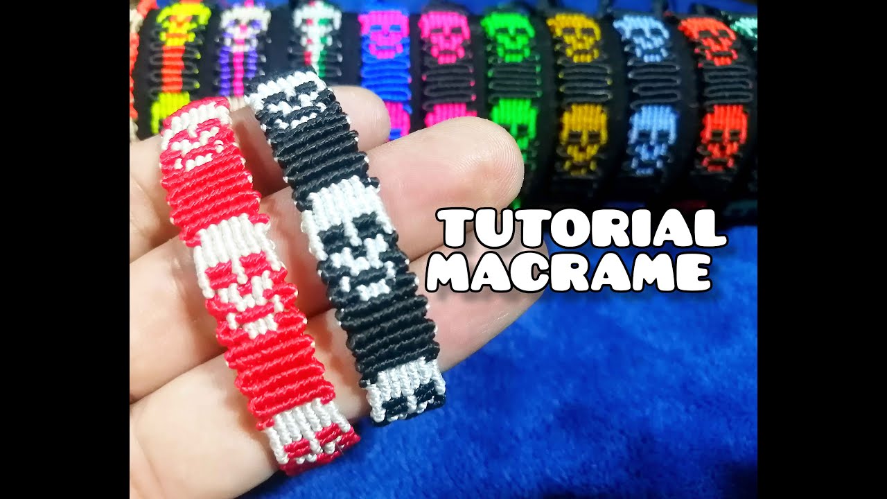 TUTORIAL PULSERA DE CALAVERAS. HILO DE 0.8.mm
