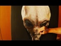 Alien  glow in the dark  acrylic painting process how to paint alien inspired by alien interview