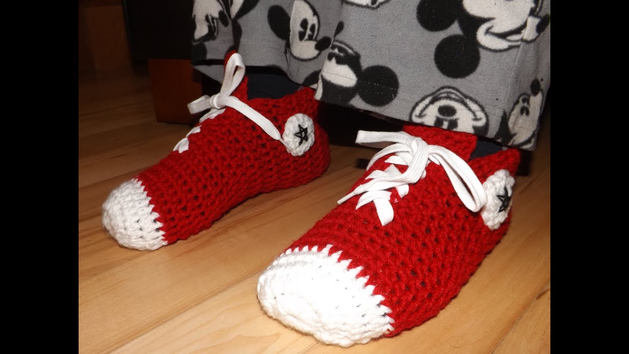 crochet converse slippers youtube