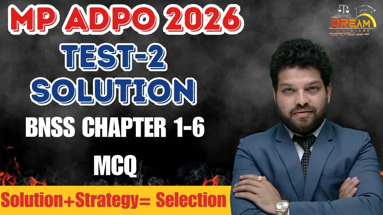 MP ADPO Mock Test 2 Solution | MP ADPO 2026| MPPSC| Dream Judiciary Classes|Vijay Sir