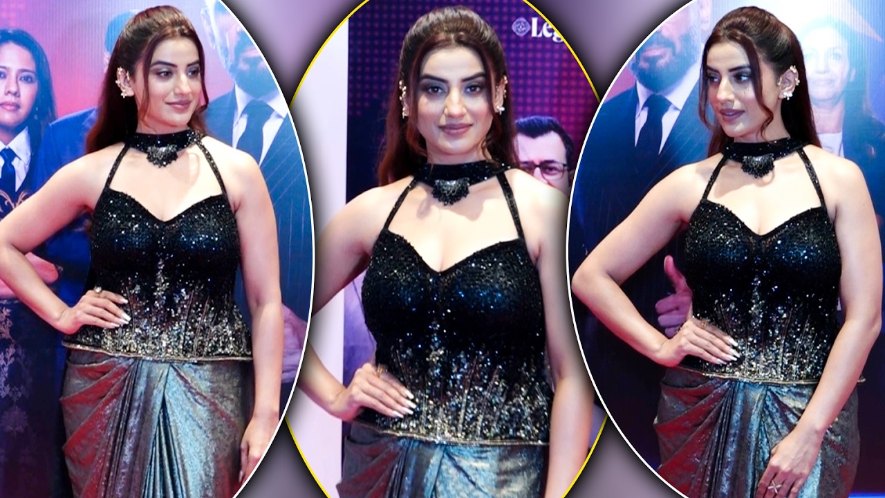 Bhojpuri Beauty Akshara Singh's Bling Black Look - Bharat Ke Super Founders 100 Crore Milestone Bash