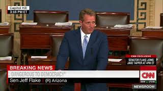 Sen. Jeff Flake announces retirement with fiery speech