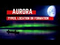 What is aurora and its types location or formation