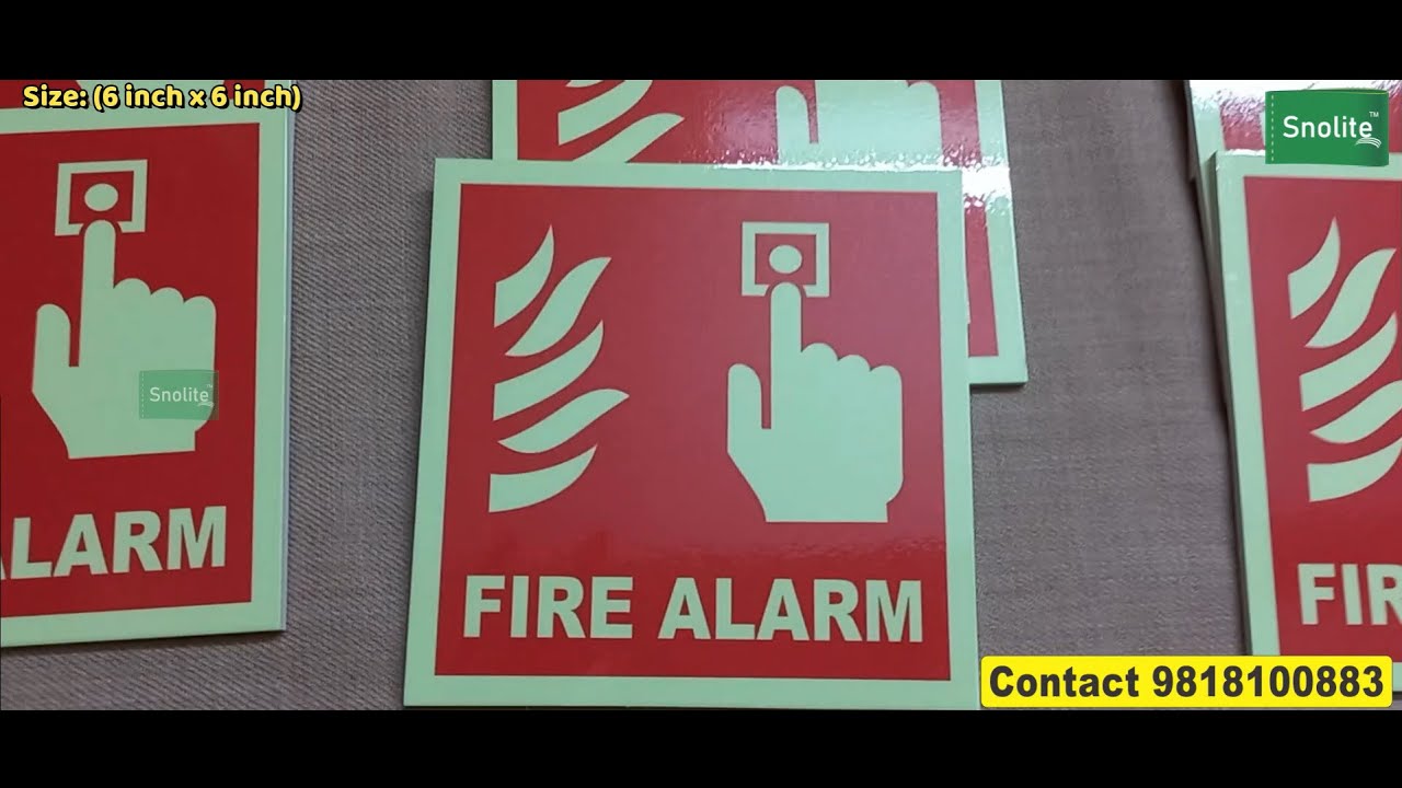 fire alarm sign with arrow fire safety signages