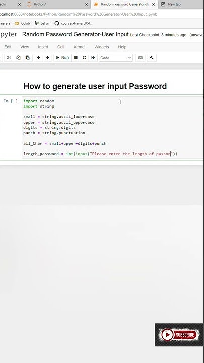Creating Random Password Generator Using Python - YouTube