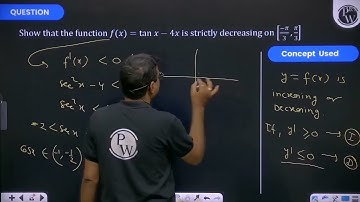 Show that the function f(x)=tanx-4x is strictly decreasing on -π3,π3....
