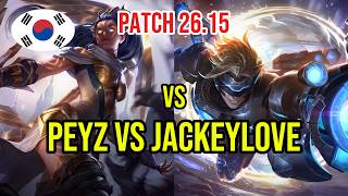 2489 LP Vayne Bot vs Ezreal | T1 Peyz vs TES JackeyLove | KR Server | Patch 26.15