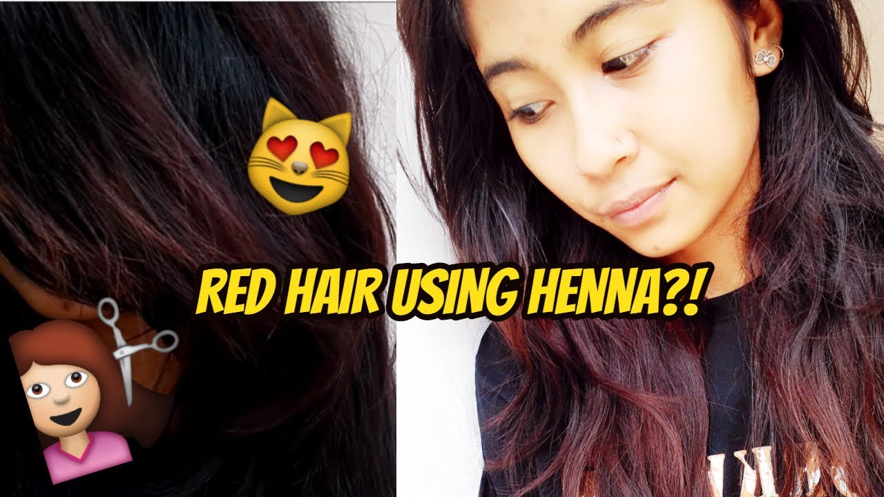 How I Dye My Black Hair RED Using Henna // Wine Red // Mahogany Red -  YouTube