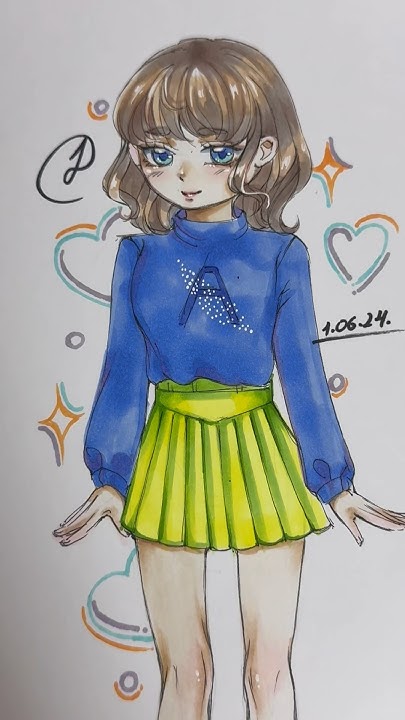 Всех с первым днём лета !!💛💝🩵#перерисовка #старыйарт #арт #мило #draw # ...