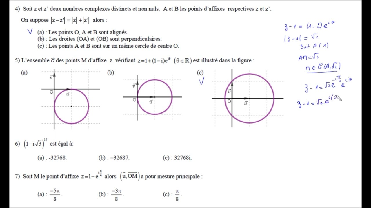 QCM : Nombres complexes