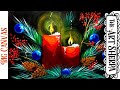 LARGE CANVAS Holiday Floral Easy Acrylic painting tutorial step by step Live Streaming