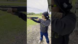 10 year old shooting 20 gauge shotgun #shorts