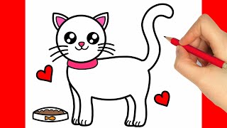 KATZE ZEICHNET - Katze Zeichnung Echtzeit - Wie zeichnet man eine Katze - Cat Drawing realtime