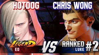 SF6 ▰ HOTDOG (Ed) vs CHRIS WONG (#2 Ranked Luke) ▰ High Level Gameplay